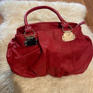 Aldo Red Hobo Bag w/ Gold Metal Hardware Crossbody Strap Sz OS Lots of Room
